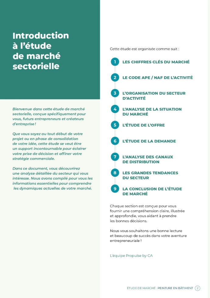 sommaire etude de marche